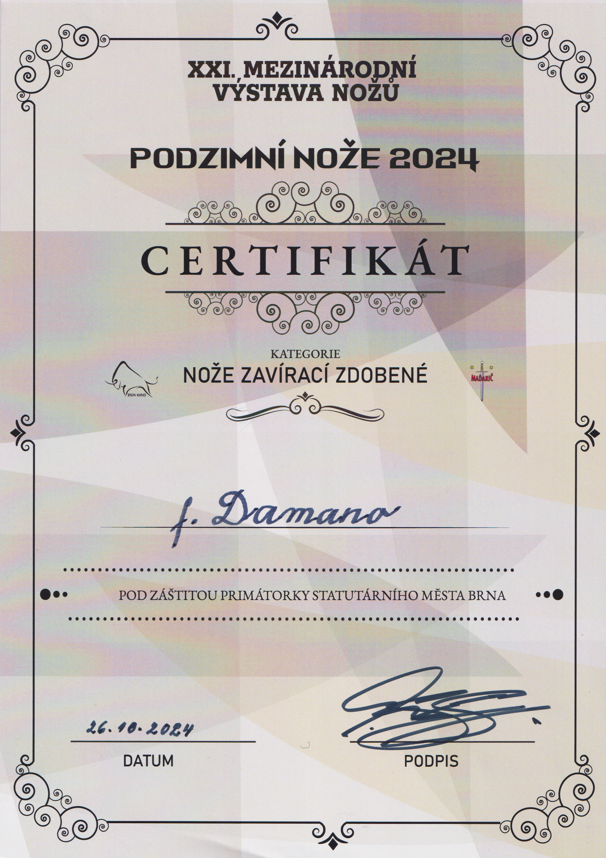 certifikát 2024